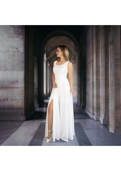 Moda Şarize Likralı Dalgıç Kumaş Maksi Nikah Elbisesi fiyatları