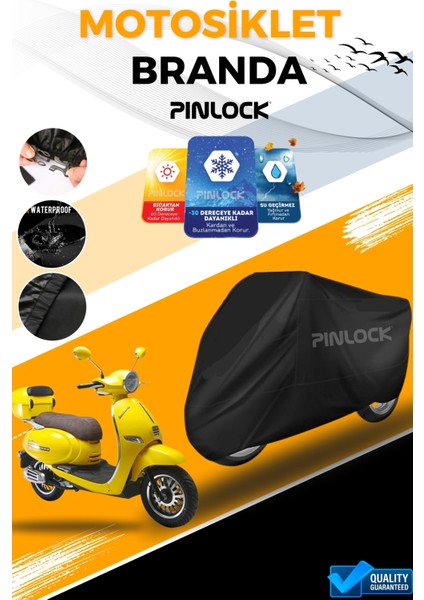 Arora Safari Uyumlu Su Geçirmez Siyah Motosiklet Brandası Miflonlu Kalın Premium Kumaş Clipsli