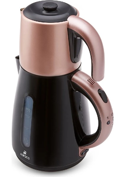 Daystar Çelik Demlikli 2 In 1 Çay Makinesi ve Su Isıtıcı Kettle Rosegold