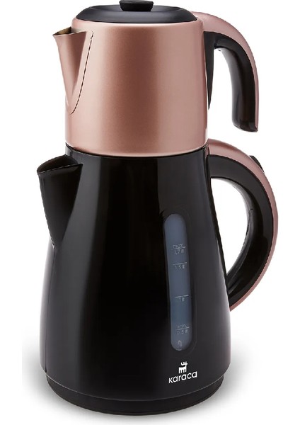 Daystar Çelik Demlikli 2 In 1 Çay Makinesi ve Su Isıtıcı Kettle Rosegold