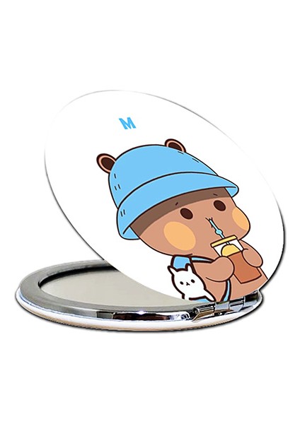 Dudu Bubu Baskılı Ayna Kişiye Özel Isim Baskılı Cep Aynası 7 cm Ayıcık Çift Sevgili (Kapaklı ve Büyüteçli) fiyatları