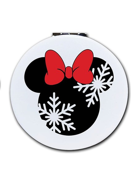 Yılbaşı Yeni Yıl Baskılı Ayna Yuvarlak Kişiye Özel Isim Baskılı Cep Aynası 7 cm (Kapaklı ve Büyüteçli)