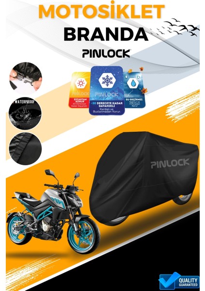 Cf Moto 250 Nk Su Geçirmez Siyah Motosiklet Brandası Miflonlu Kalın Premium Kumaş Clipsli