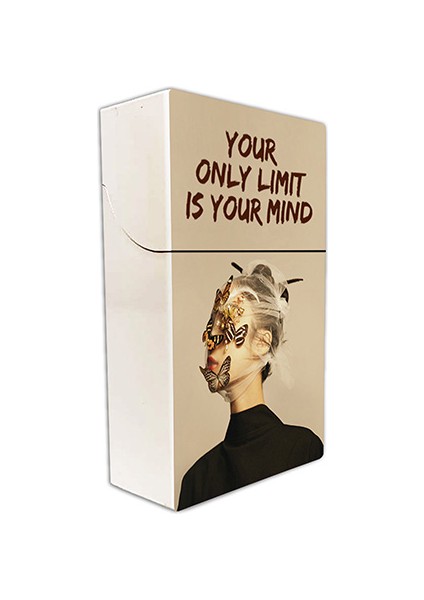 Soyut Sanat Kelebek Kadın Baskılı Tabaka Kişiye Özel Isimli Sigara Kutusu/tabakası Standart Boy