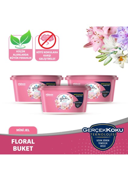 Mini Jel Oda Kokusu Floral Buket 3 'lü Set