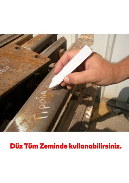 Silinebilir Yağlı Tozsuz Tebeşir Kalem Metal Plastik Cam Ahşap Yüzey İşaretleyici Beyaz 12 Adet