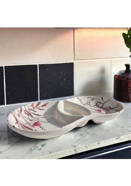 3 Bölmeli Kahvaltı Tabağı Sonbahar Temalı