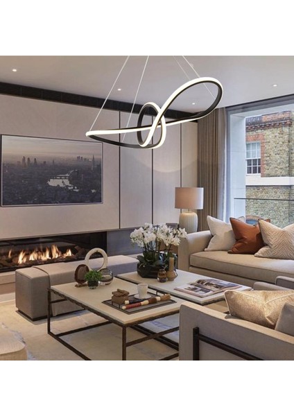 Modern Siyah Papyon Model 3 Renk (Beyaz & Sarı & Günışığı) Lüks LED Avize