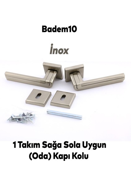 Defne Lüx Inox Kare Rozetli Oda Kapısı Uyumlu Kapı Kolu Sağa ve Sola Uygun Kapı Kolları 1 Takım fiyatları