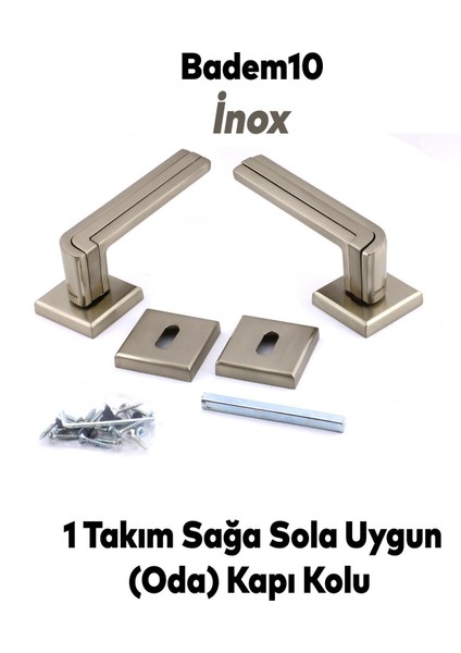 Defne Lüx Inox Kare Rozetli Oda Kapısı Uyumlu Kapı Kolu Sağa ve Sola Uygun Kapı Kolları 1 Takım modelleri