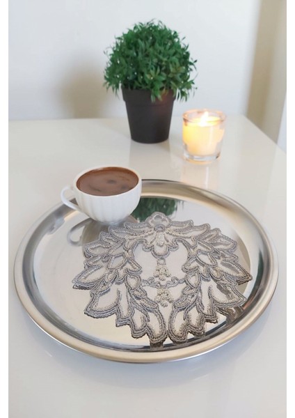 12 Adet Love Gri Fransız Tarzı Modern Bardak Altlığı & Kokteyl Peçetesi fiyatları