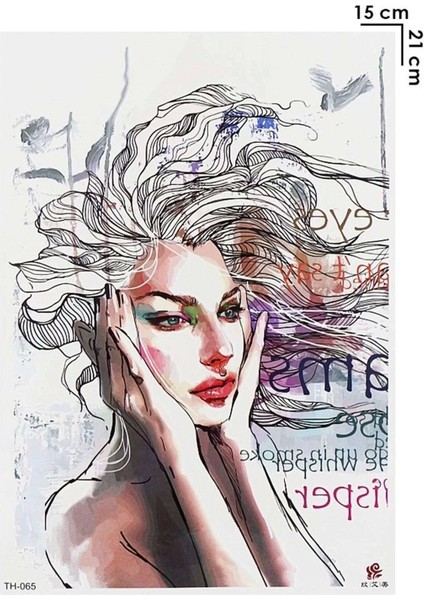 Geçici Kadın Modelli ve Yazılı Dövme Tattoo