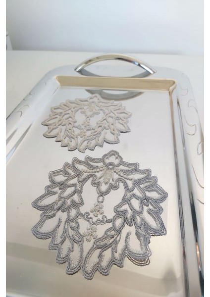 12 Adet Love Gri Fransız Tarzı Modern Bardak Altlığı & Kokteyl Peçetesi modelleri