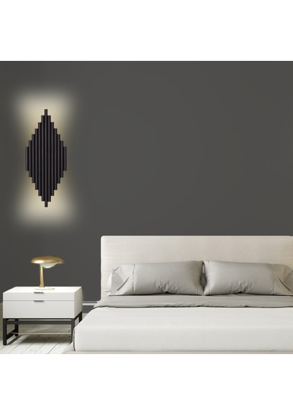 Pilli Modern Dekoratif Duvar Aydınlatması Aplik Gece Lambası Siyah (Günışığı)