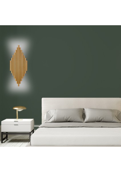 Pilli Modern Dekoratif Duvar Aydınlatması Aplik Gece Lambası Gold (Beyaz)