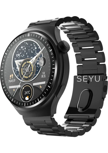 Seyu Watch Watch 4 Pro Akıllı Saat Tüm Telefonlara Uyumlu Siyah