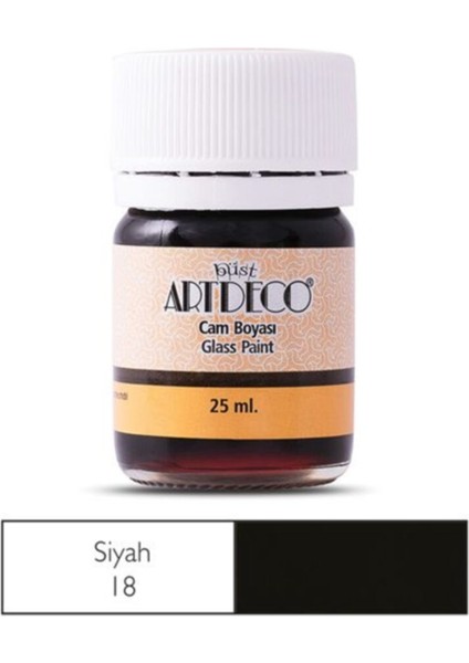 Cam Vitray Boyası 25 ml 18 Siyah