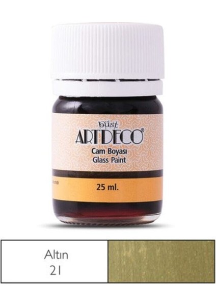 Cam Vitray Boyası 25 Ml. 21 Metalik Altın