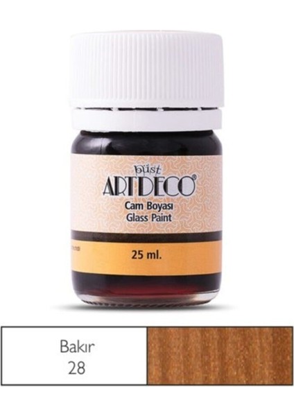Cam Vitray Boyası 25 Ml. 28 Metalik Bakır