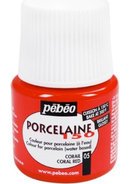 Porcelaine 150 Porselen Boyası 05 Coral Red