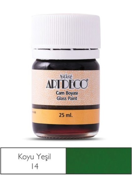 Cam Vitray Boyası 25 Ml. 14 Koyu Yeşil