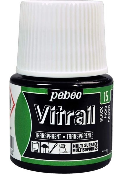 Vitrail Cam Boyası Transparan Black 45ML