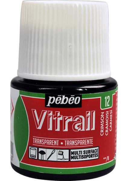 Vitrail Cam Boyası 45ML - 12 Crimson modelleri