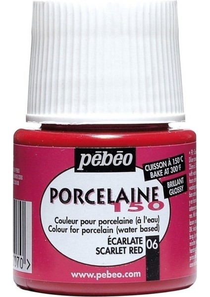 Porcelaine 150 Porselen Boyası 06 Scarlet Red