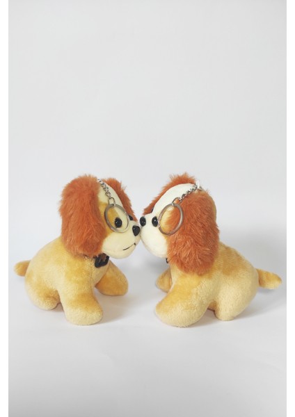 2 Adet Peluş Tasmalı Köpek Anahtarlık -14 cm -Turuncu- Oyuncak -Çanta Süsü - Doğum Günü Hediyesi modelleri