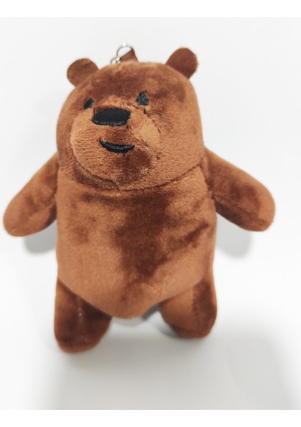 Peluş Kafadar Boz Ayı Anahtarlık - 13 cm - Kahve - Doğum Günü Hediyesi - Çanta Süsü - Oyuncak modelleri
