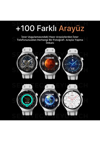 Watch 4 Pro Akıllı Saat Iphone ve Android Tüm Telefonlara Uyumlu Siyah