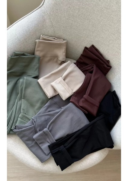 Premium Içi Polarlı, Şardonlu, Fitilli, Toparlayıcı Interlok Kışlık Örme Tayt modelleri