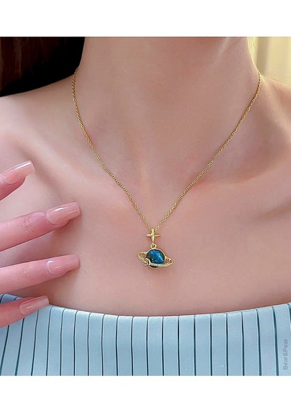 Saturn Paslanmaz Çelik Kadın Kolye Şık Takı Aksesuar Hediyelik fiyatları