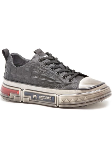 18219 Ithal Fashion Erkek Deri Sneakers Ayakabı