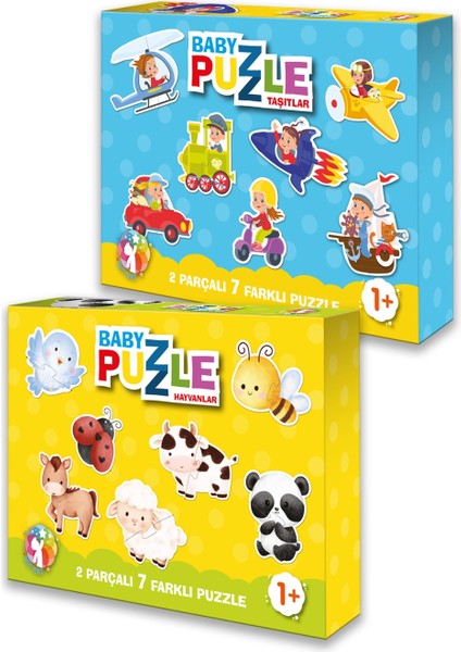 Mert Bebek Baby Puzzle Hayvanlar- Baby Puzzle Taşıtlar 2li Set