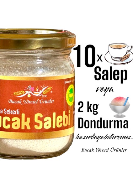 Bucak Yöresel Ürünler Bucak Salebi, 10 Fincanlık, Hakiki Bucak Salep+Şeker, 140 gr