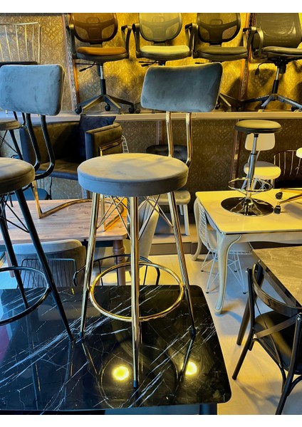 Yeni Tasarım Mila Bar Sandalyesi 65 cm Gold Babyface Kumaş.90 ile 99 cm Arası Ada&masalara Uyumlu. modelleri