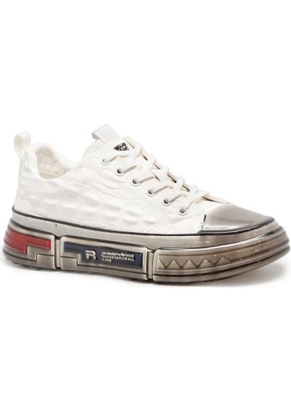 18219 Ithal Fashion Erkek Deri Sneakers Ayakabı