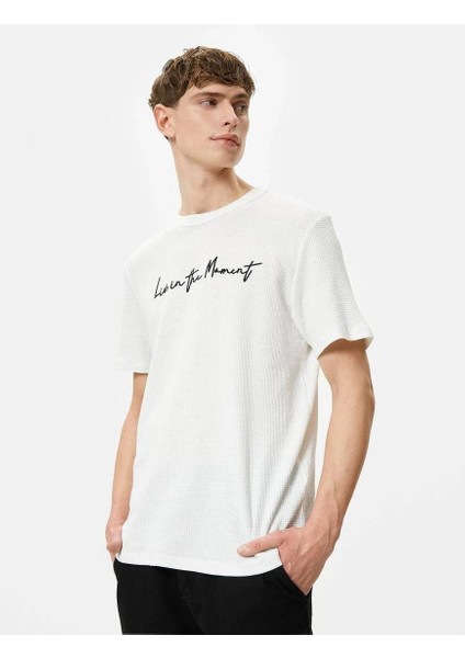 4SAM10043HK Koton Erkek T-Shirt Beyaz