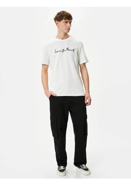 4SAM10043HK Koton Erkek T-Shirt Beyaz
