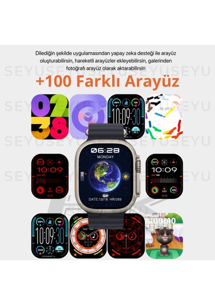 Seyu Watch Watch 9 Ultra 2 Amoled Akıllı Saat Tüm Telefonlara Uyumlu