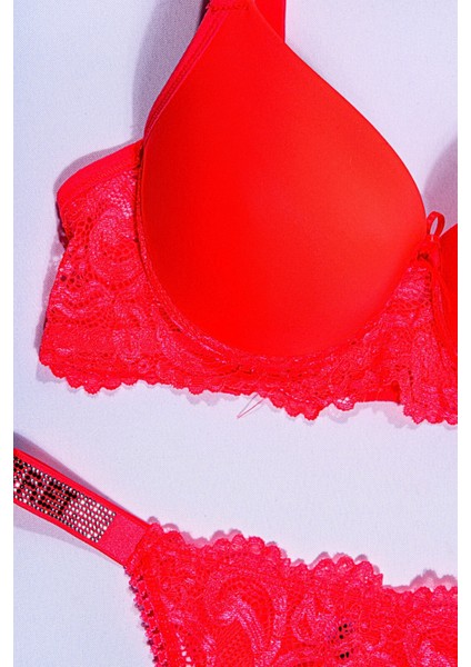 Neon Oranj Love Secret Taşlı Mikro Dolgulu Sütyen Takım 251 fiyatları