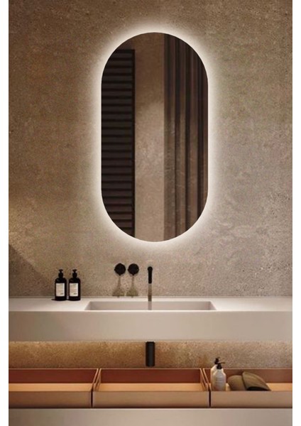 LED Işıklı Oval/kapsül Model Dekoratif Duvar Aynası, Modern Eşsiz Ayna, Ayna Duvar Dekorasyon Ürünü fiyatları