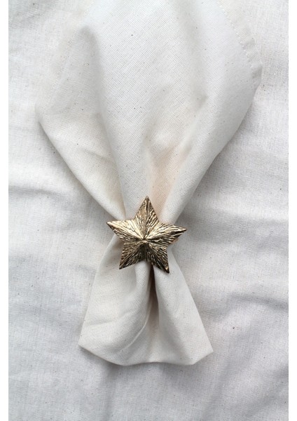 12 Adet Dekoratif Gold Star Nova Peçete Halkası - Napkin Ring