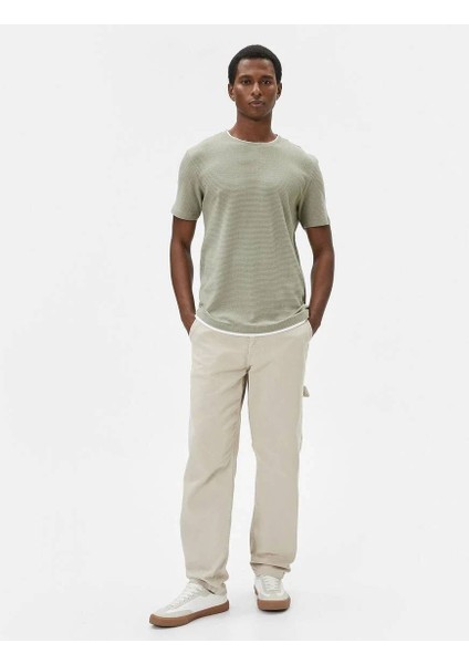 4SAM10065HK Koton Erkek T-Shirt Haki modelleri