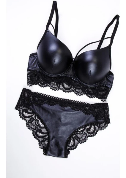 Tılsım Lingerie Çapraz Ipli Deri Dolgulu Sütyen Külot Takımı