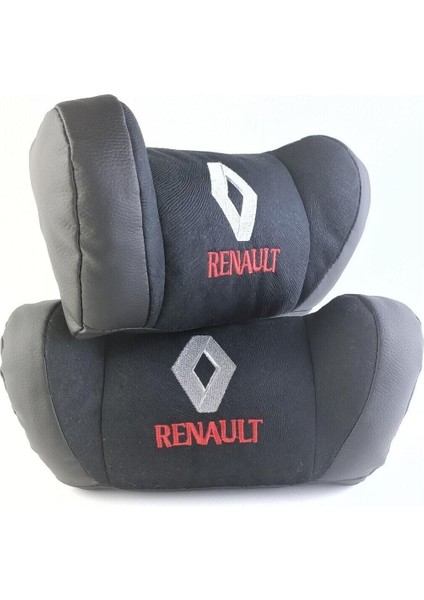 Renault Logolu Lüx Oto Boyun Yastığı (2 Adet) Siyah