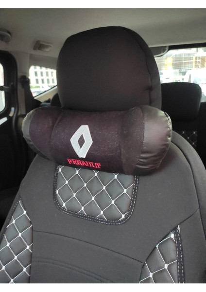 Renault Logolu Lüx Oto Boyun Yastığı (2 Adet) Siyah