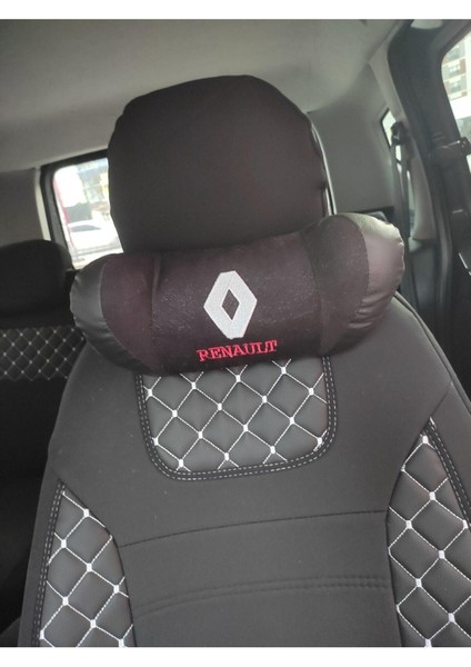 Renault Logolu Lüx Oto Boyun Yastığı (2 Adet) Siyah