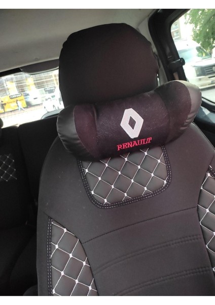 Renault Logolu Lüx Oto Boyun Yastığı (2 Adet) Siyah